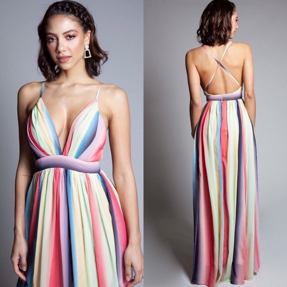 🚨CYBER SALE🚨 Rainbow Vision Rainbow Print Dress - Picture 6 of 7